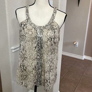 INC International Concepts mesh semi sheer top Size M